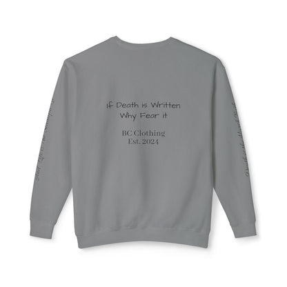 LIMITED EDITION Bleached Canvas™ Crewneck "If Death is Written Why Fear it”