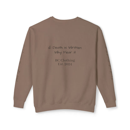 LIMITED EDITION Bleached Canvas™ Crewneck "If Death is Written Why Fear it”