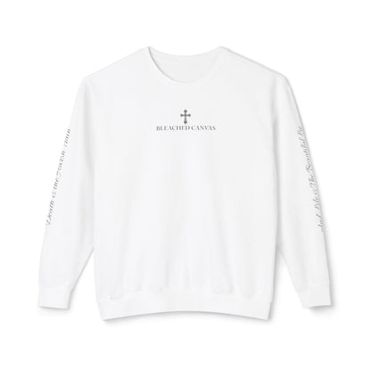 LIMITED EDITION Bleached Canvas™ Crewneck "If Death is Written Why Fear it”