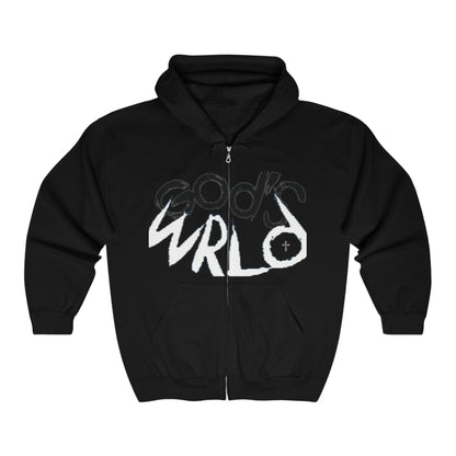 Bleached Canvas™ "God's Wrld" Zip-Up