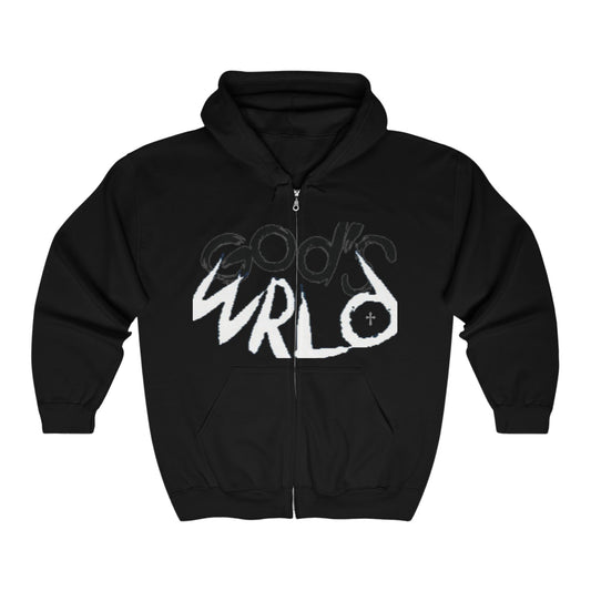 Bleached Canvas™ "God's Wrld" Zip-Up